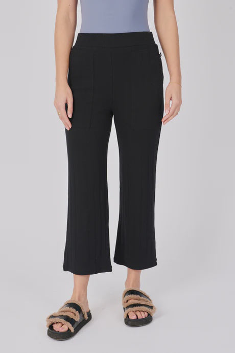 PULL ON RIB PANT-BLACK